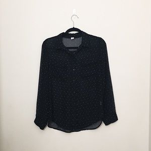 SOLD‼️ Old Navy Sheer Polka Dot Button Up